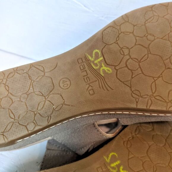 Dansko Women’s 40 Allyson Slides Sandal Stone Tan Slip On Hook & Loop - Picture 8 of 8